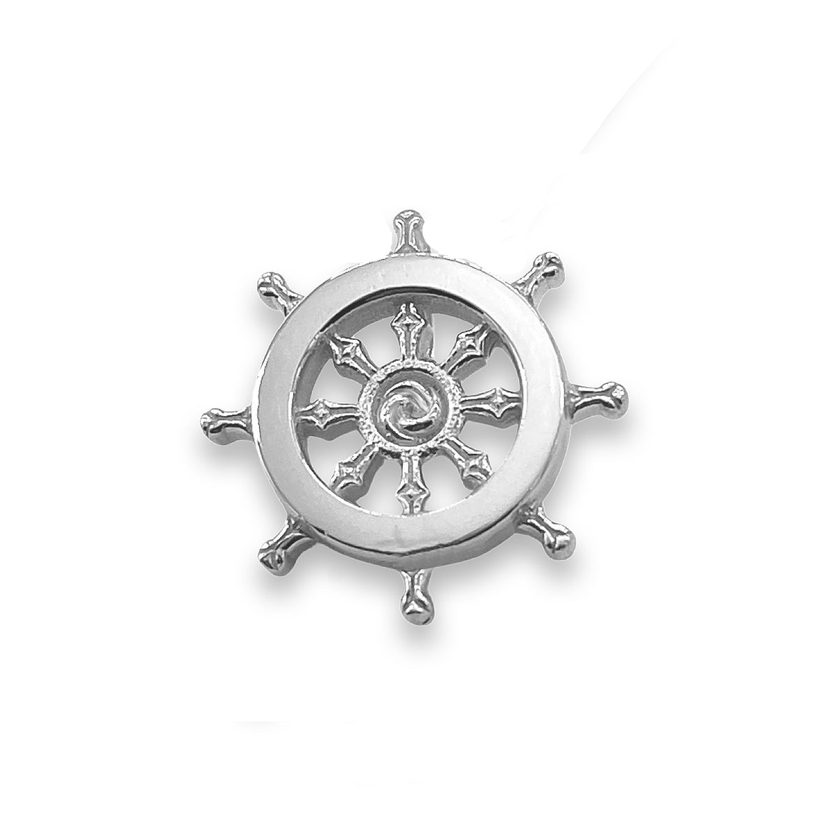 Dharma Wheel Necklace – Sterling Silver & Gold over Silver Buddhist Pendant