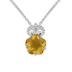 Citrine Pendant With 1.30mm Thicher Cable Link Chair Ladies