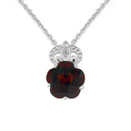 Garnet Pendant With 1.30mm Thicher Cable Link Chair Ladies
