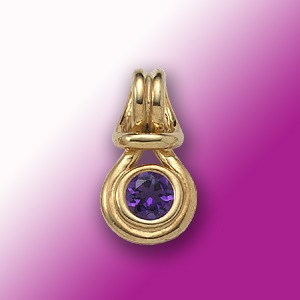 Amethyst Love Knot Pendant - 14k Yellow Gold