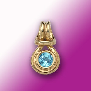 Blue Topaz Love Knot Pendant - 14k Yellow Gold