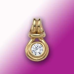 Cubic Zirconia Love Knot Pendant - 14k Yellow Gold