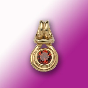 Garnet Love Knot Pendant - 14k Yellow Gold