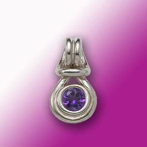 Amethyst Love Knot Pendant - 14k White Gold