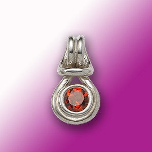 Garnet Love Knot Pendant - 14k White Gold