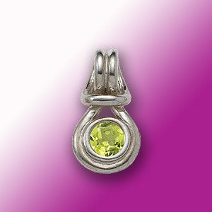 Peridot Love Knot Pendant - 14k White Gold