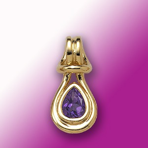 Amethyst Love Knot Pendant - 14k Yellow Gold - Polished