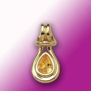 Citrine Love Knot Pendant - 14k Yellow Gold - Polished
