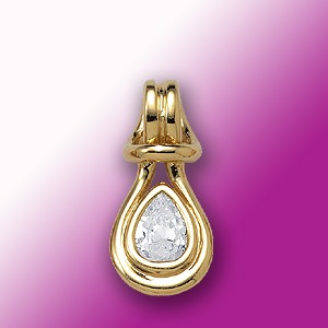 Cubic Zirconia Love Knot Pendant - 14k Yellow Gold - Polished