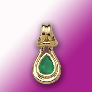 Green Onyx Love Knot Pendant - 14k Yellow Gold