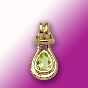 Peridot Love Knot Pendant - 14k Yellow Gold - Polished
