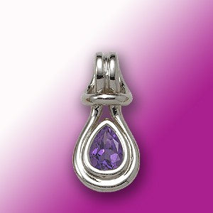Amethyst Love Knot Pendant - 14k White Gold - Polished