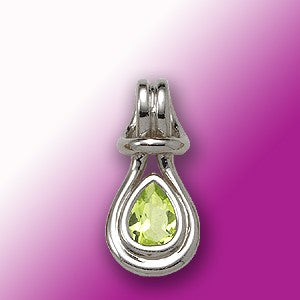 Peridot Love Knot Pendant - 14k White Gold - Polished