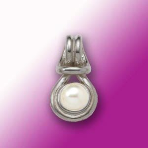 Pearl Love Knot Pendant - 14k White Gold