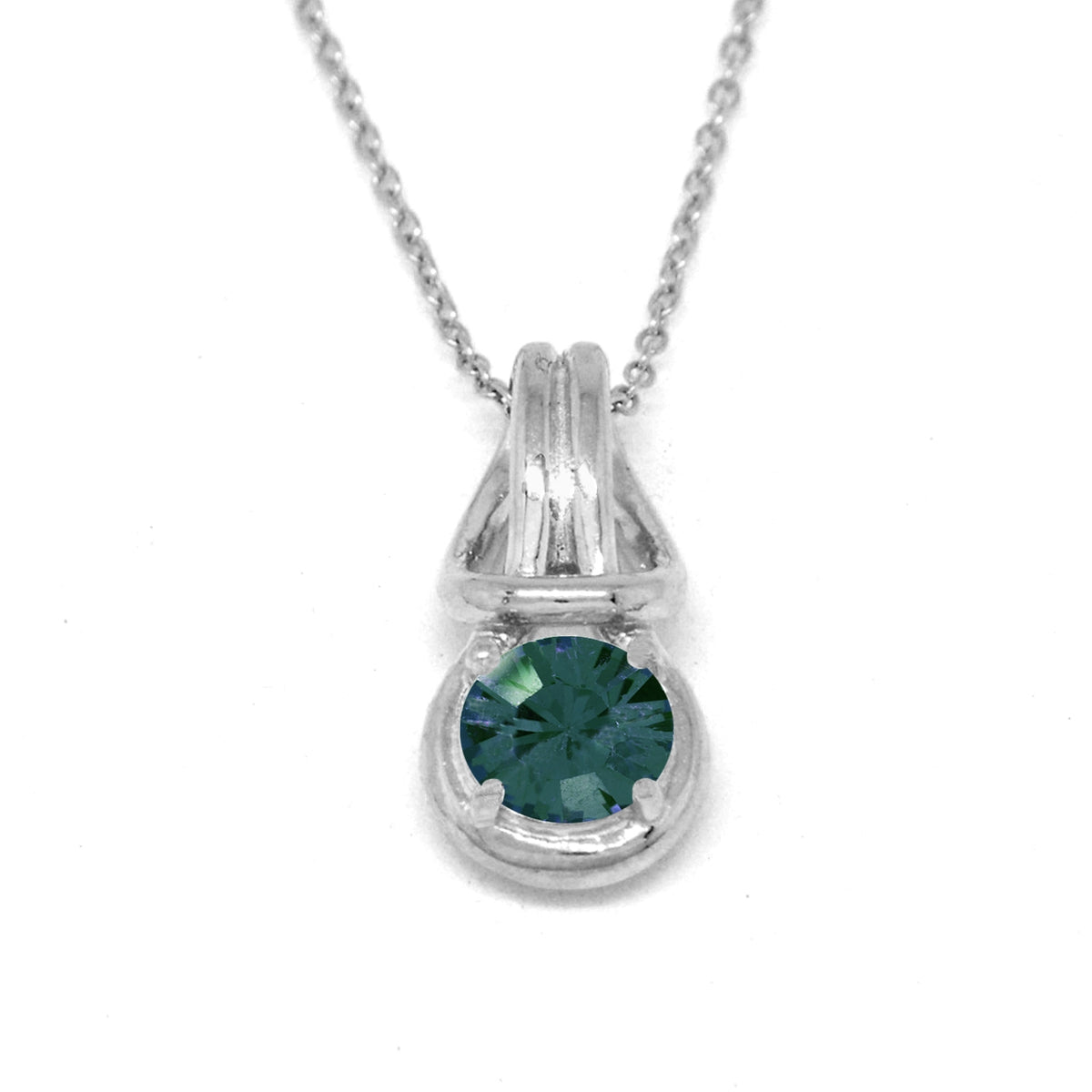 Love Knot Pendant Necklace 1 Carat Alexandrite June Birthstone Sterling Silver