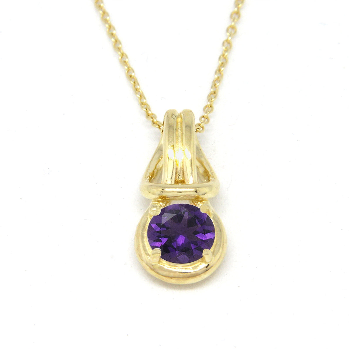 Love Knot Pendant Necklace 1 Carat Amethyst February Birthstone Gold Over Silver