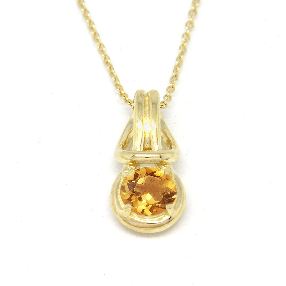Love Knot Pendant Necklace 1 Carat Yellow Topaz November Birthstone Gold Over Silver