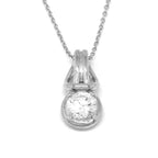 Love Knot Pendant Necklace 1 Carat Cubic Zirconia April Birthstone Sterling Silver