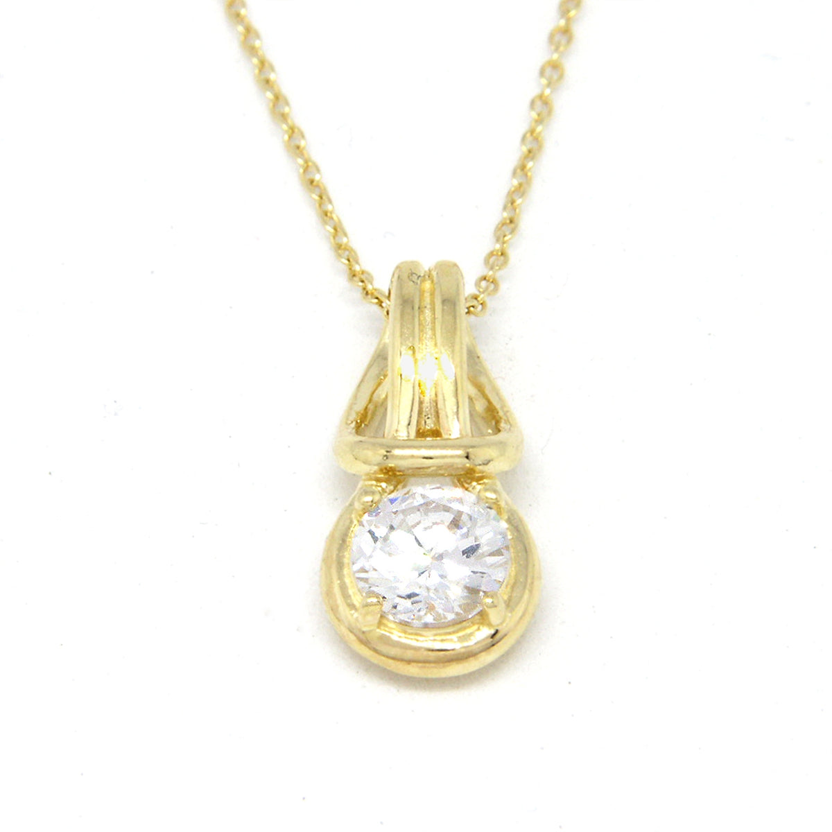 Love Knot Pendant Necklace 1 Carat Cubic Zirconia 18k Gold Over Silver
