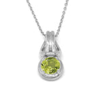 Love Knot Pendant Necklace 1 Carat Peridot August Birthstone Sterling Silver