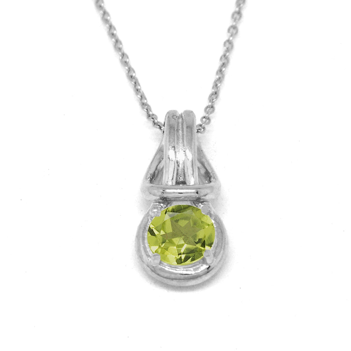 Love Knot Pendant Necklace 1 Carat Peridot August Birthstone Sterling Silver