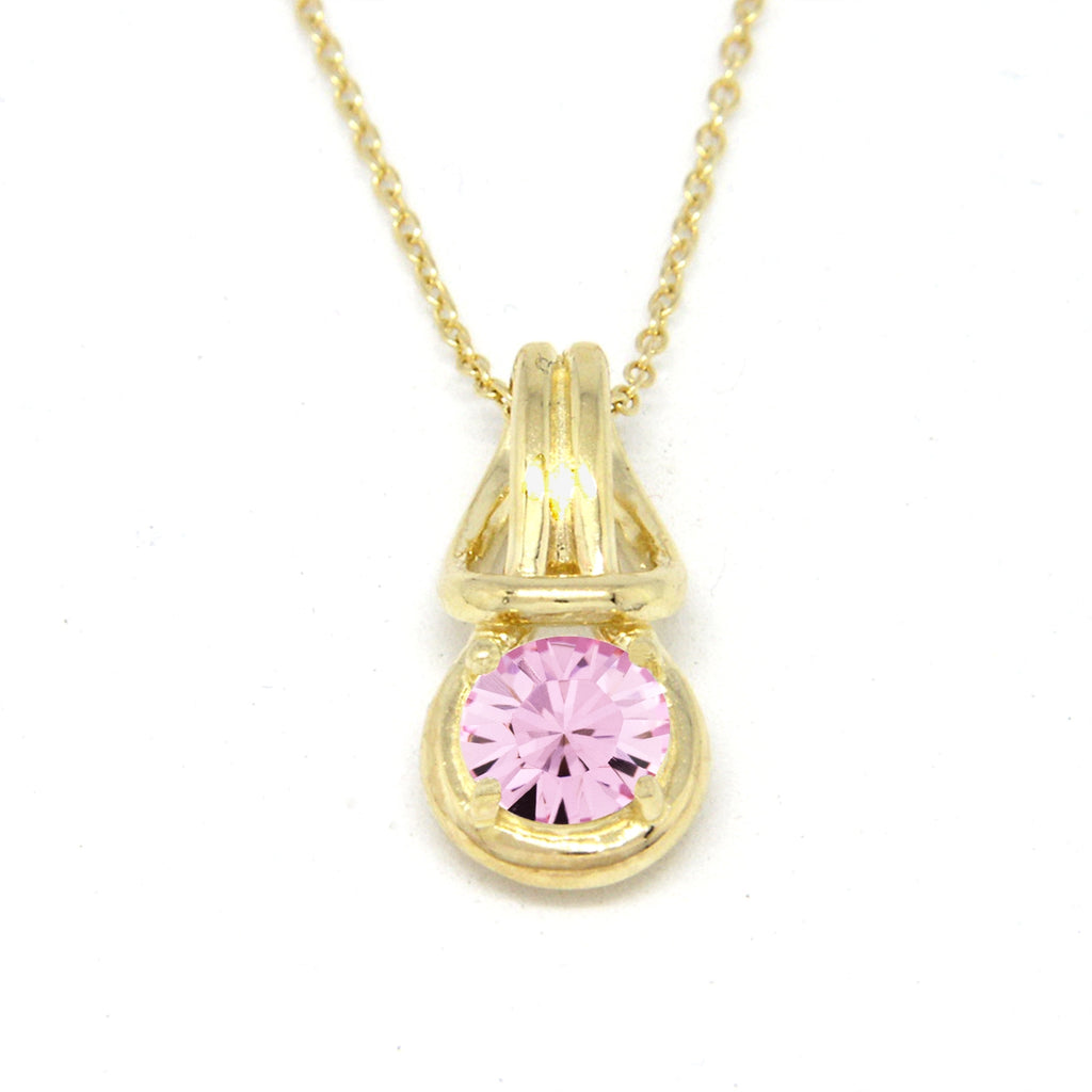 Love Knot Pendant Necklace 1 Carat Pink Tourmaline October Birthstone Gold Over Silver