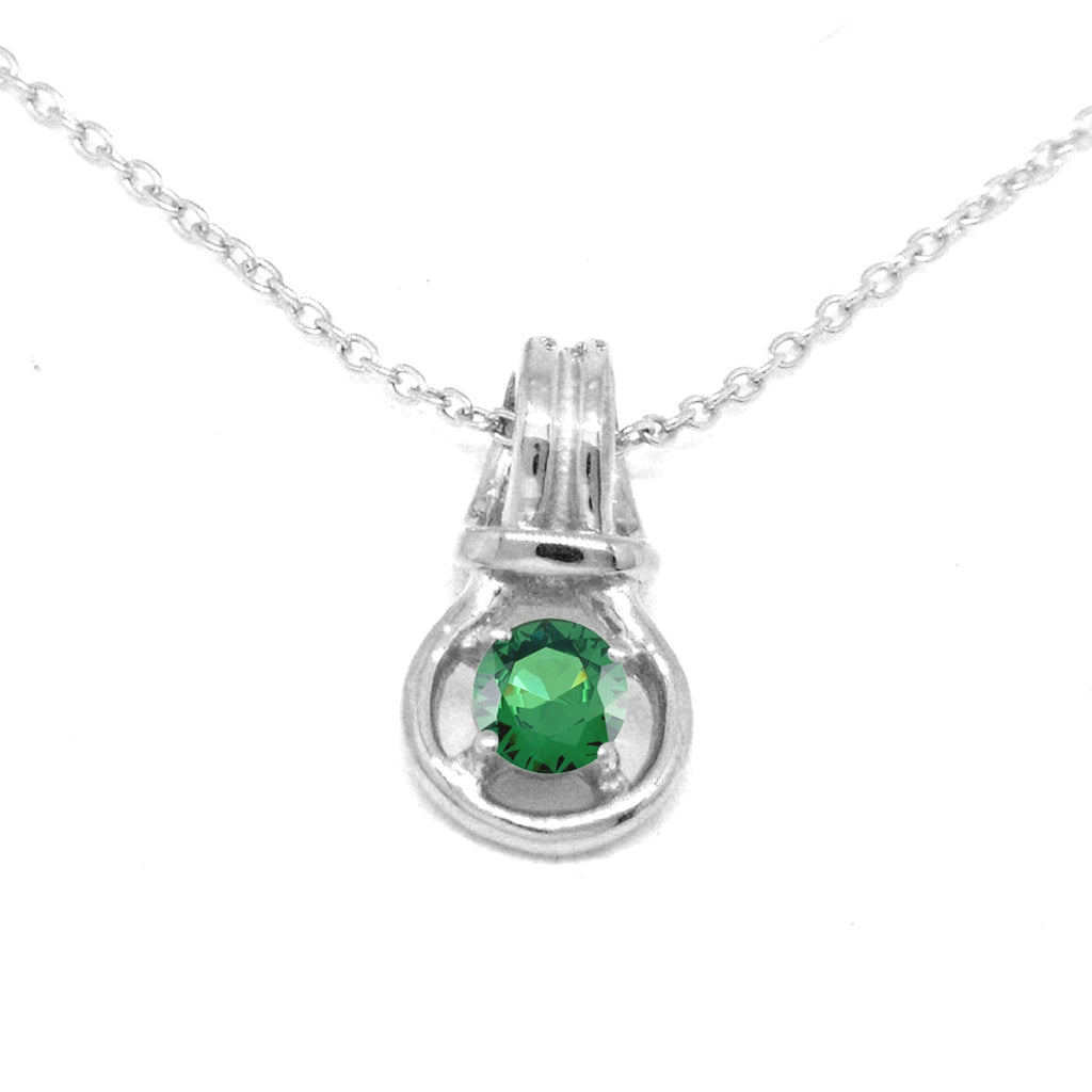Love Knot Pendant Necklace 1/3rd Carat Birthstone Sterling Silver