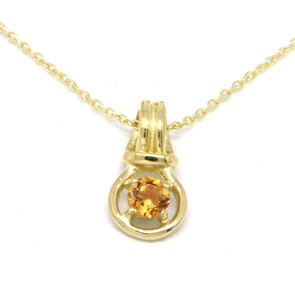 Love Knot Pendant Necklace 1/3rd Carat Birthstone 18k Gold Over Silver