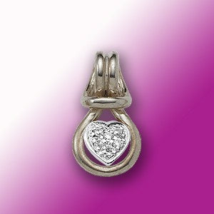 Diamond Love Knot Pendant - 14k White Gold - Polished