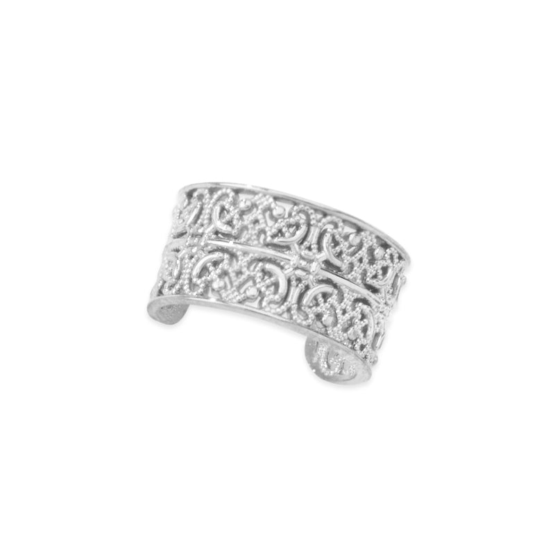 14k White Gold Filigree Earcuff Earring