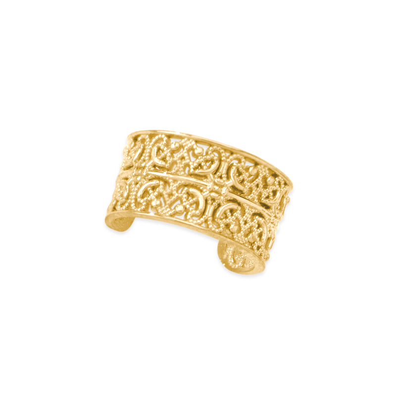 14k Yellow Gold Filigree Earcuff Earring