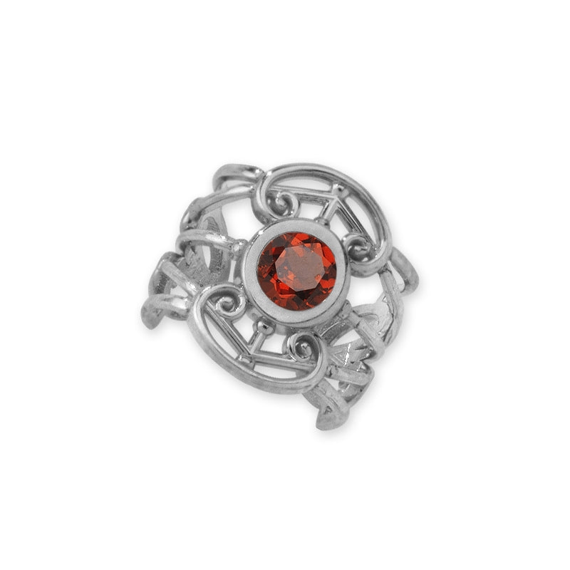 Filigree Birthstone Ear Cuff Earring 10k White Gold