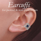 Swarovski Crystal Filigree Silver Ear Cuff Earring