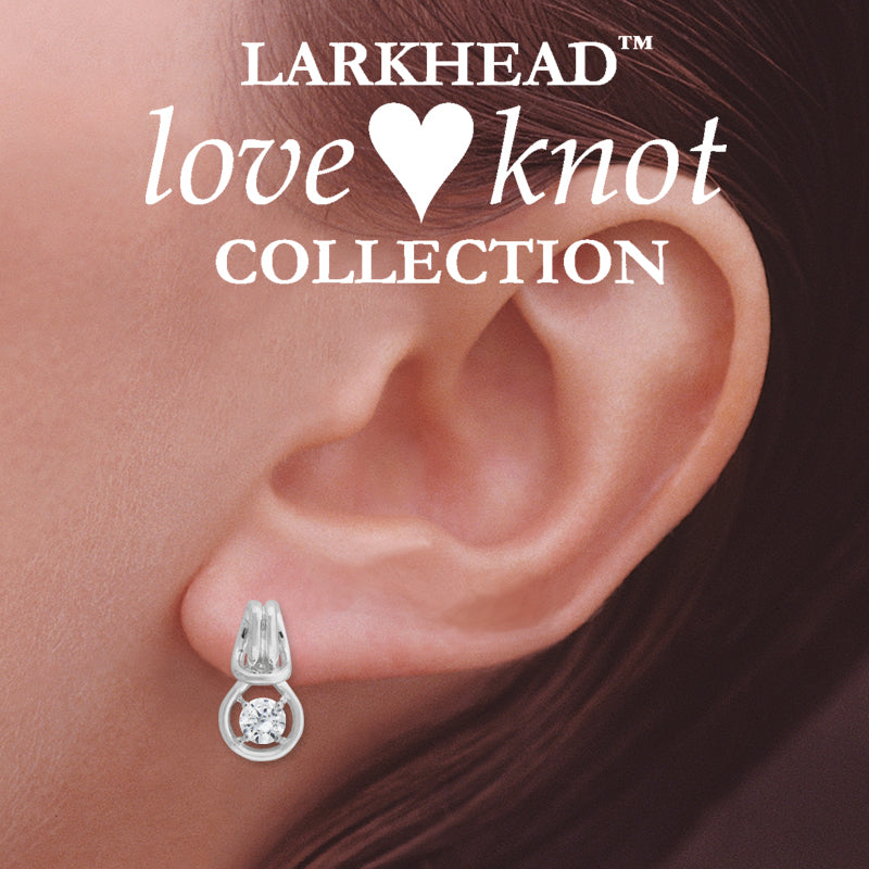 2/3rd Carat Twt.  Cubic Zirconia Love Knot Earrings in Sterling Silver