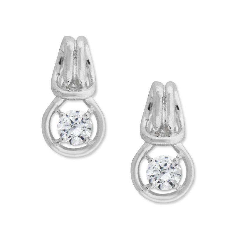 2/3rd Carat Twt.  Cubic Zirconia Love Knot Earrings in Sterling Silver