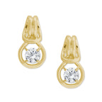 2/3rd Carat Twt. Cubic Zirconia Love Knot Earrings in Gold Over Silver