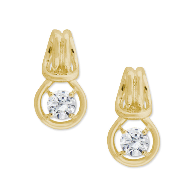 2/3rd Carat Twt. Cubic Zirconia Love Knot Earrings in Gold Over Silver