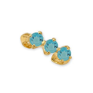Blue Topaz 14k Gold Ear Cuff Earring