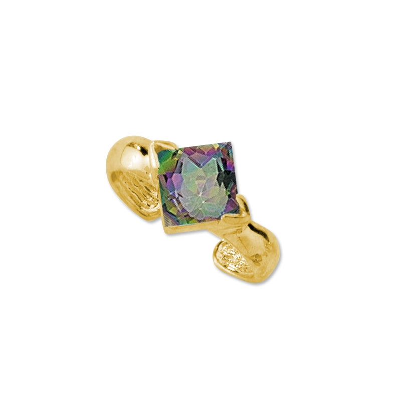 Mystic Topaz Ear Cuff Earring in 14k Yellow Gold