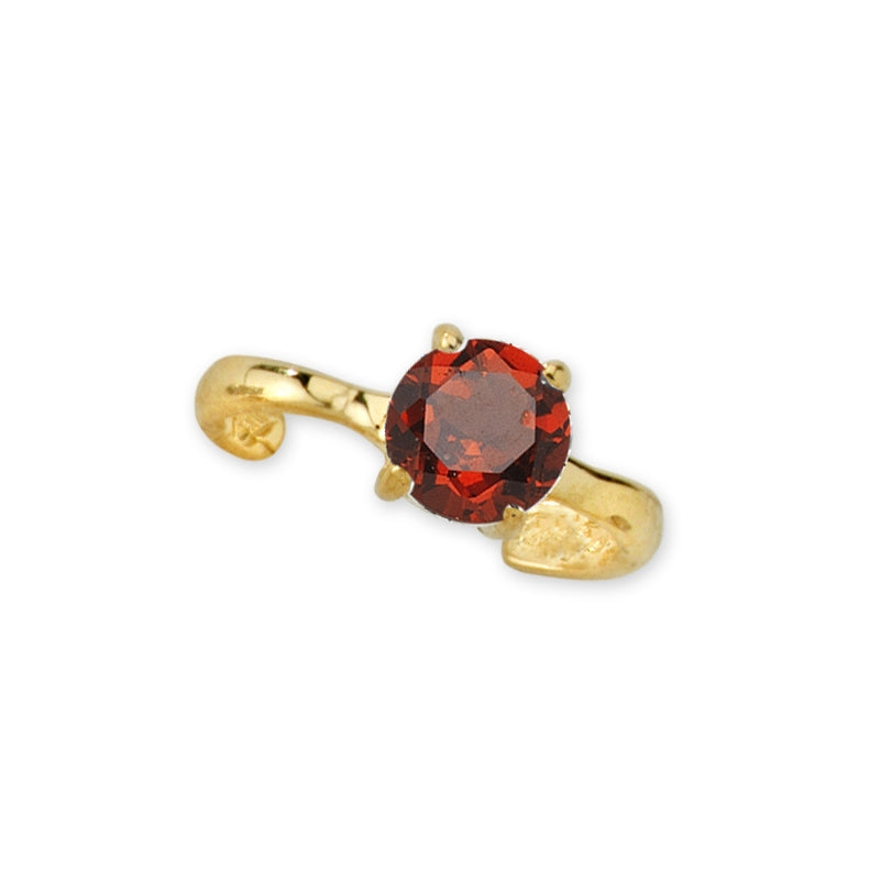 Garnet Ear Cuff Earring in 14k Yellow Gold