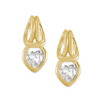 1 Carat Twt. Heart Shape Cubic Zirconia Love Knot Earrings in Gold Over Silver