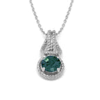 Love Knot Pendant Necklace 1 Carat Alexandrite June Birthstone Sterling Silver