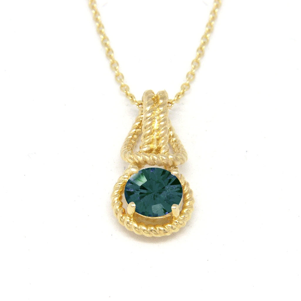 Love Knot Pendant Necklace 1 Carat Alexandire June Birthstone Gold Over Silver