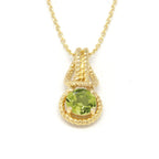 Love Knot Pendant Necklace 1 Carat Peridot August Birthstone Gold Over Silver