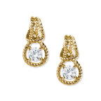 Love Knot Earrings Braided Rope 2/3rd Carat Twt. Cubic Zirconia 18k Gold over Silver