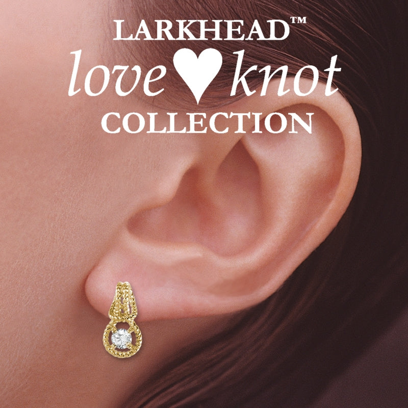 Love Knot Earrings Braided Rope 2/3rd Carat Twt. Cubic Zirconia 18k Gold over Silver