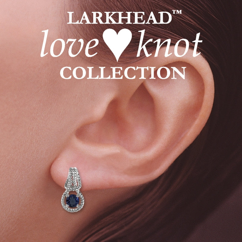 2/3ct. Birthstone Gemstone Love Knot Twisted Rope Earrings Gold Over Silver