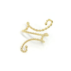 Swirl Ear Cuff Earring Twisted Wire in 10k Yellow Gold