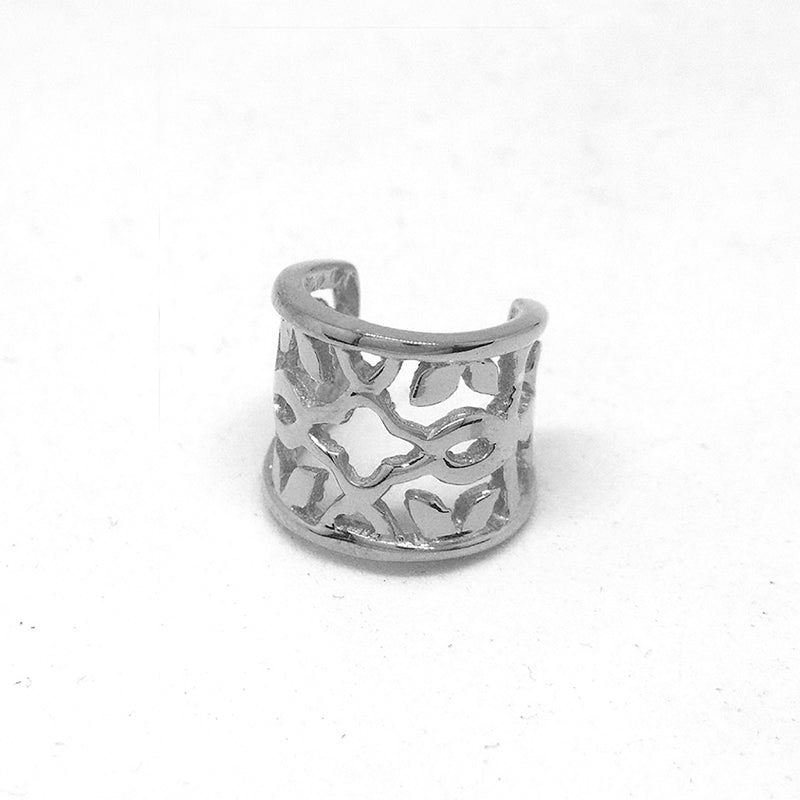 Fleur de Lis Ear Cuff Earring Sterling Silver