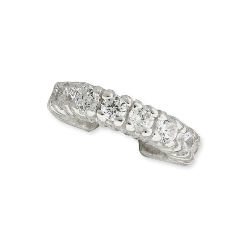 Ear Cuff Earring Cubic Zirconia Curve Sterling Silver